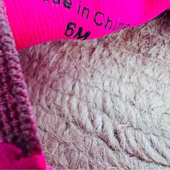 Juicy Couture Flats Canvas Espadrille Neon Pink Size 6 - Picture 8 of 8